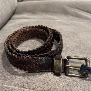 Nautica Men's Dark Brown Braided Belt
